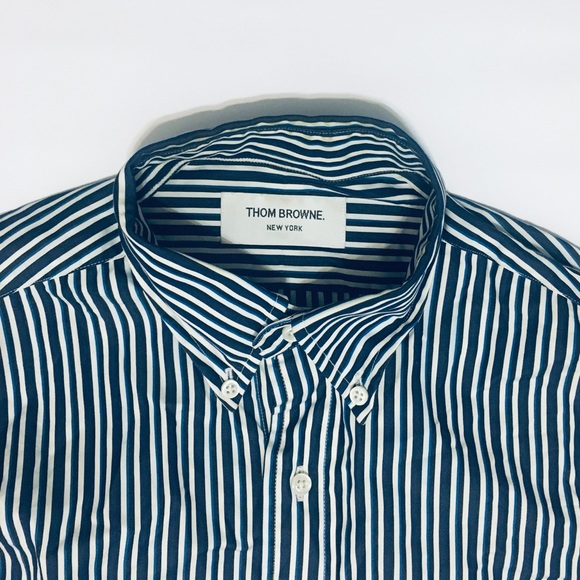 Thom Browne Navy Stripe Casual Shirt (XXS) - Picture 3 of 8